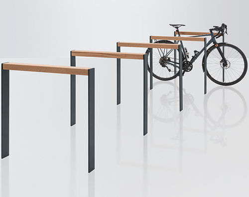 Bodenstehende Fahrradstütze - BING - NORCOR MOB.URBAIN - für öffentliche Bereiche / Holz / thermolackierter Stahl
