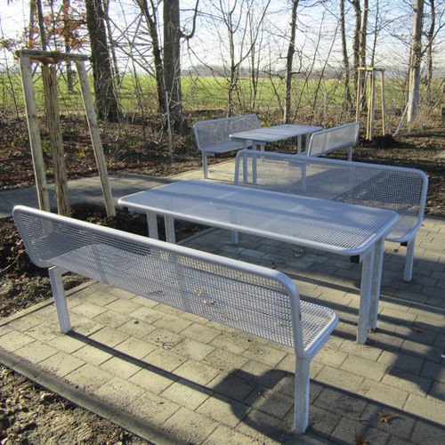 Picknicktisch / minimalistisches Design - RoBust2030 - NORCOR MOB.URBAIN - pulverbeschichteter Stahl / Gestell aus galvanisiertem Stahl / rechteckig