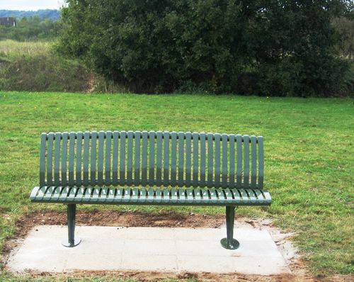 Moderne Bank für den öffentlichen Raum - PLANO-PREMIUM - NORCOR MOB.URBAIN - pulverbeschichteter Stahl / mit Rückenlehne / ohne Armlehnen