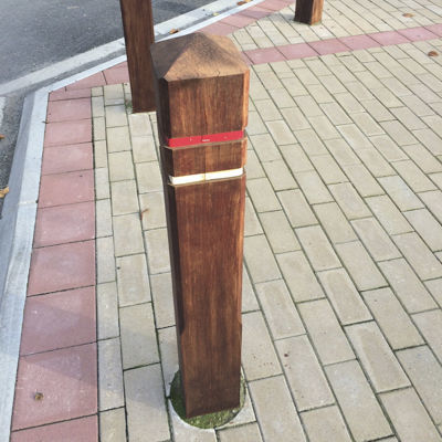 Halteverbot-Sperrpfosten - WOODUS - NORCOR MOB.URBAIN - stationär / Tropenholz / Holz