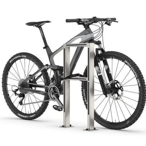 Bodenstehende Fahrradstütze - PROTECT-933-GLS - NORCOR MOB.URBAIN - für öffentliche Bereiche / für Einkaufszentrum / gebürsteter Edelstahl