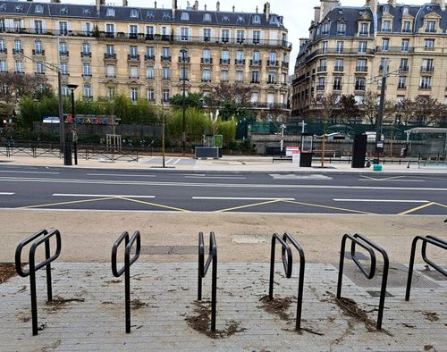 Bodenstehende Fahrradstütze - TROMBONEO - NORCOR MOB.URBAIN - für öffentliche Bereiche / galvanisiertem Stahl / thermolackierter Stahl