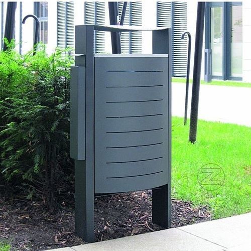 Park-Abfallbehälter - KORB - NORCOR MOB.URBAIN - bodenstehend / thermolackierter Stahl / Aluminiumguss