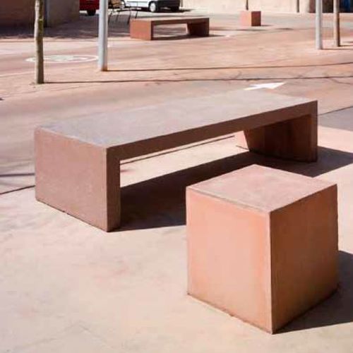 Bank für den öffentlichen Raum / minimalistisches Design - CM-BLOC - NORCOR MOB.URBAIN - Stahlbeton / doppelseitig