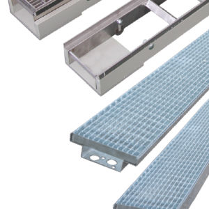 Gitter-Abflussrinne - RNF-PP / RNH-PP - DIADEM - Polypropylen / Metallgitter / galvanisiertem Stahlgitter