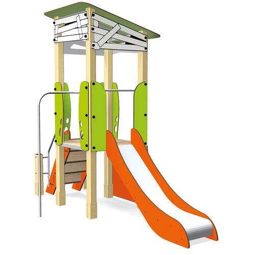 Spielplatzgerät für öffentliche Anlagen - BIBOU : MA CABANE ESCALIER - Transalp - Holz / Aluminium / HPL