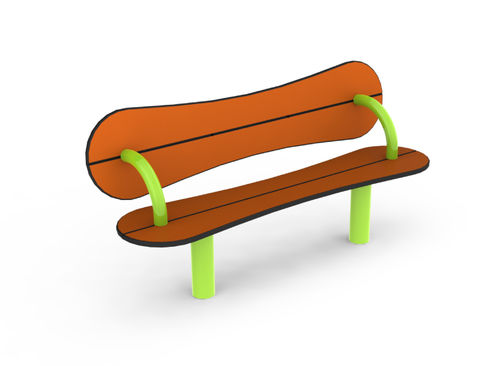 Bank für den öffentlichen Raum / originelles Design - BIBOU : SUCETTE - Transalp - Stahl / mit Rückenlehne / für Kinder