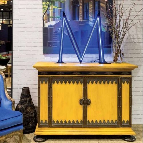 Stil-Sideboard - 744 B - MOISSONNIER - lackiertes Holz / Buche / mit Schwingtür