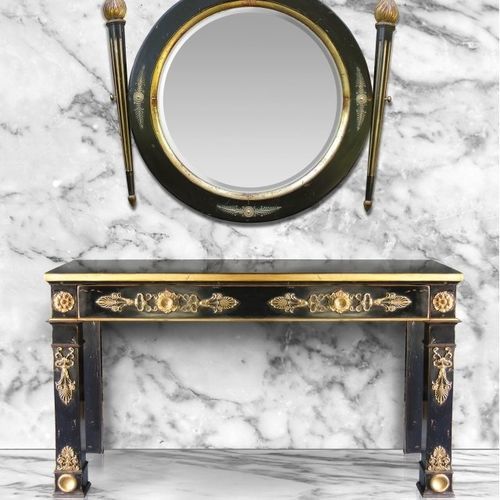 Directoire-Stil-Konsolentisch - 730 B - MOISSONNIER - lackiertes Holz / Buche / Gestell aus Buche