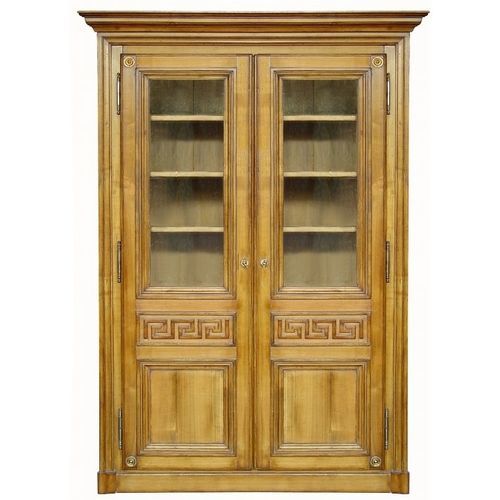 Stil-Bücherregal - 677  - MOISSONNIER - Buche / Kirschbaum / verglast