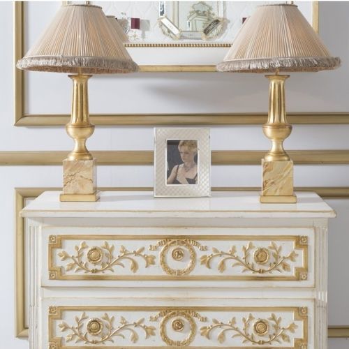 Tischlampe - 802 series  - MOISSONNIER - Stoff / Buche / Gold