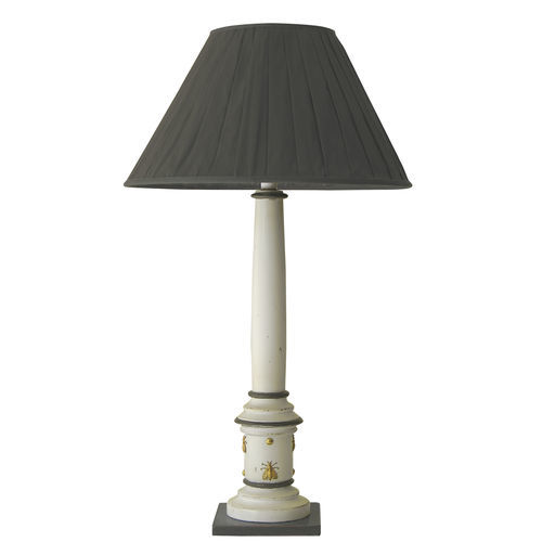 Tischlampe - 767 B - MOISSONNIER - Stoff / Buche / lackiertes Holz