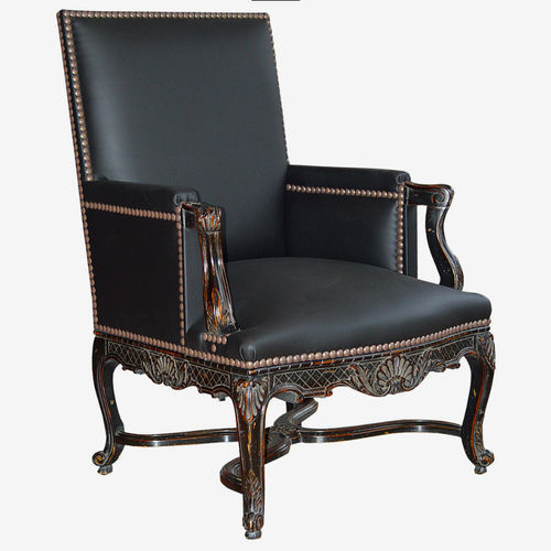 Sessel / Louis XIV - 142 series - MOISSONNIER - Stoff / Leder / Buche
