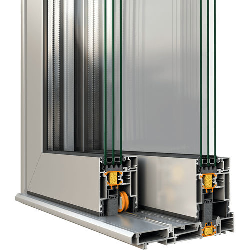 Aluminium-Schiebesystem - SUPREME S700 - ALUMIL - Glastüren / mit versteckten Laufrollen / für Privatgebrauch