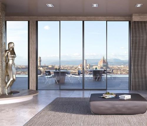 Aluminium-Schiebesystem - SMARTIA M12500 PHOS - ALUMIL - Glastüren / für Fenster / mit versteckten Laufrollen