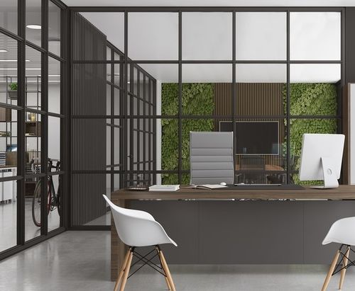Abnehmbare Trennwand - SMARTIA P150 URBAN - ALUMIL - mit Glasfront / Aluminium / für professionellen Einsatz