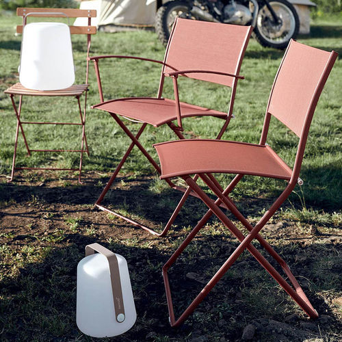 Moderner Stuhl - PLEIN AIR  - FERMOB - für Garten / Batyline® / Aluminiumguss