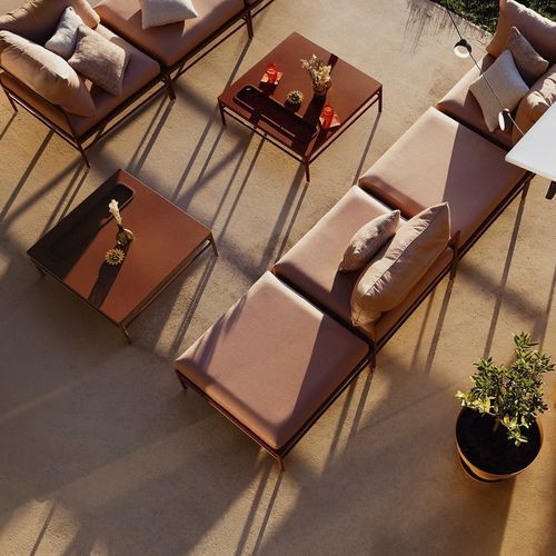Moderner Sessel - RIVAGE - FERMOB - Schaumstoff / Stoff / Aluminium