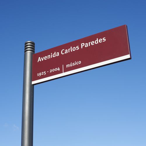 Aluminiumschild - COMENDADOR - LARUS DESIGN - Gusseisen / zur Orientierung / doppelseitig