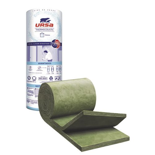 Thermo-akustische Isolierung - THERMOCOUSTIC 40 QNT - URSA France - Glaswolle / Rollen / für Trennwand