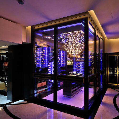 Weinkühlschrank für Privatgebrauch - CELLAR 11 - Focus Wine Cellars - Glas / mit integrierter Beleuchtung