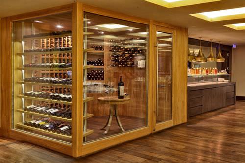 Weinkühlschrank für professionellen Einsatz - ARMAGGAN HOTEL - Focus Wine Cellars - Einbau / Glas / Holz