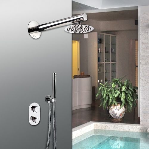 Wandmontiertes Duschsystem - AUBR01T - Ama Luxury Shower - modern / mit Handbrause / mit festem Brausekopf