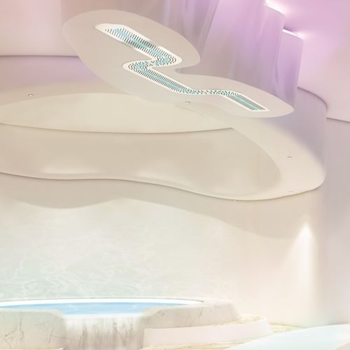 Duschkopf für Deckeneinbau - RN1000L - Ama Luxury Shower - rechteckig / Regenstrahl / Chromotherapie