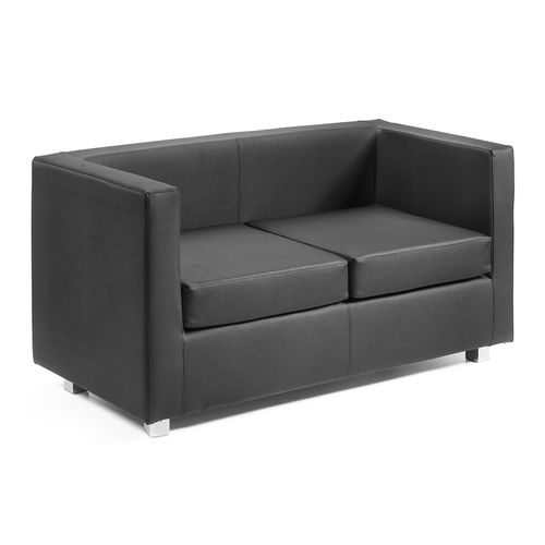 Modernes Sofa - QUADRA - Julia - Stoff / Leder / schwarz