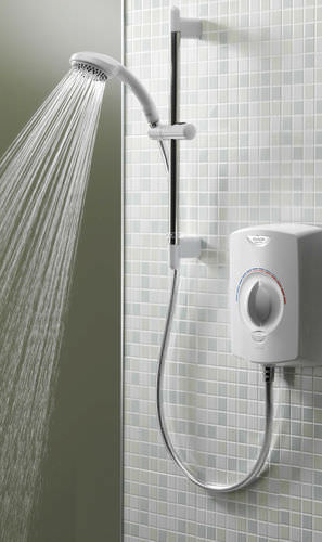 Wandmontiertes Duschsystem - AQUASTYLE ELECTRIC : ASE10521 - aqualisa - modern / thermostatisch / mit regulierbarem Brausekopf