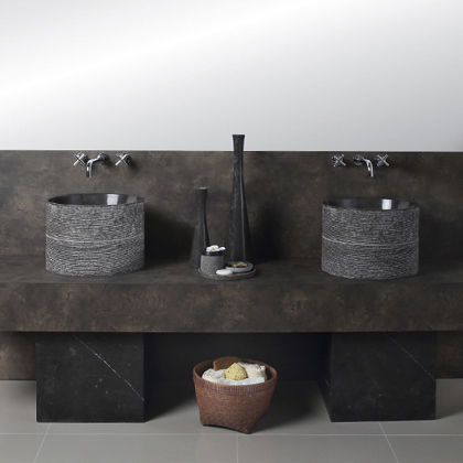 Aufsatzhandwaschbecken - MODENA-2L - Dharma Bati Bali ,PT - rund / Stein