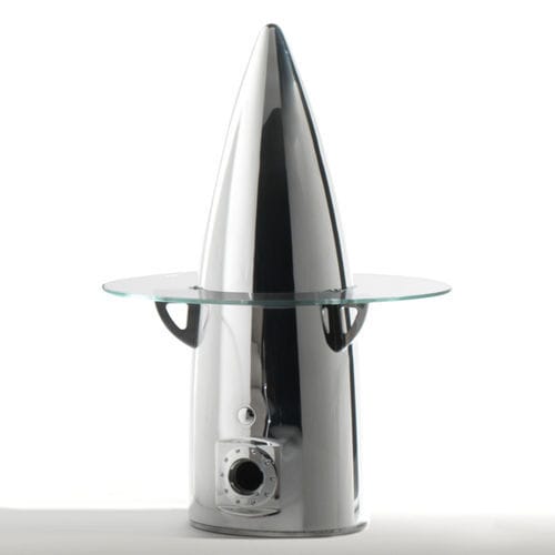 Luftfahrt-Beistelltisch - AIR-TAV0150 AIRCRAFT PARTS FURNITURE - Arteinmotion - modern / poliertes Aluminium / Glas