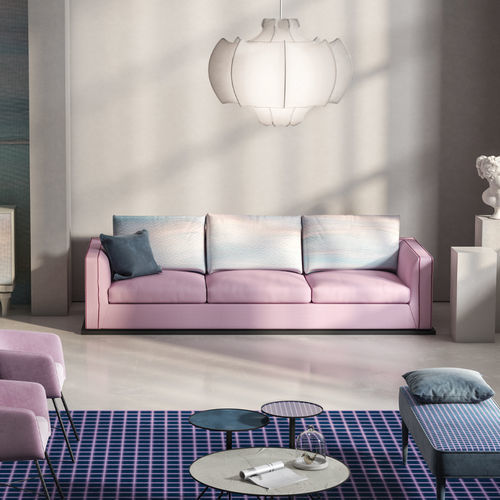 Modernes Sofa - Palco - Momenti - Stoff / Leder / mit Armlehnen