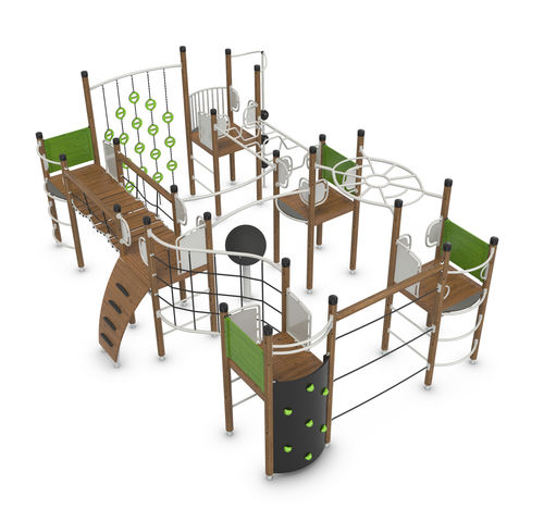 Klettergerüst für Spielplätze - UNIPLAY EGGEGRUND - HAGS Aneby AB - Holz / Aluminium
