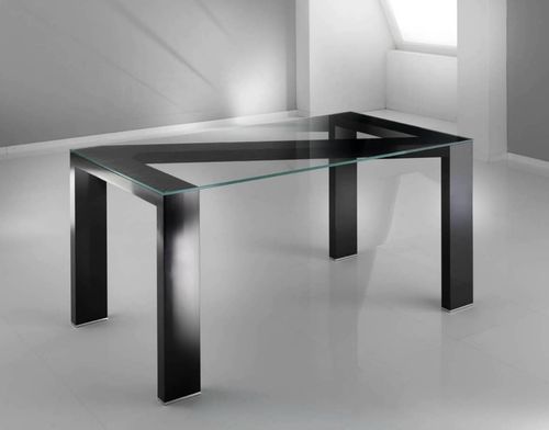 Moderner Tisch - ZETA NERO - KAP International - Glas / rechteckig