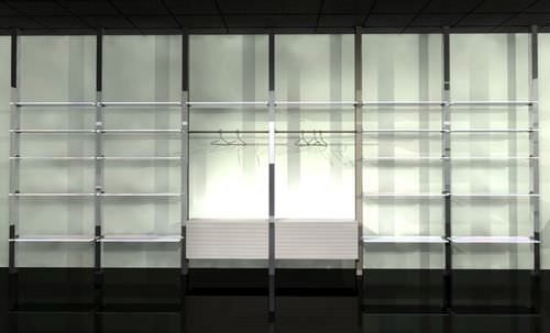Modernes Regal - SKY-TO-EARTH - KAP International - Aluminium / Glas / beleuchtet