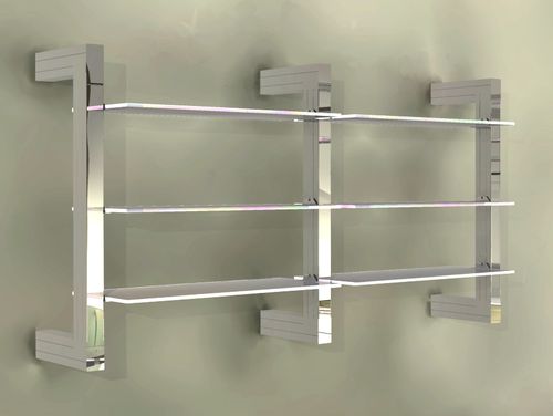 Wandmontiertes Regal - KAP International - modern / Holz / Edelstahl