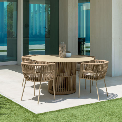 Moderner Esstisch - CLIFF - TALENTI - Aluminium / Gestell aus Aluminium / rund