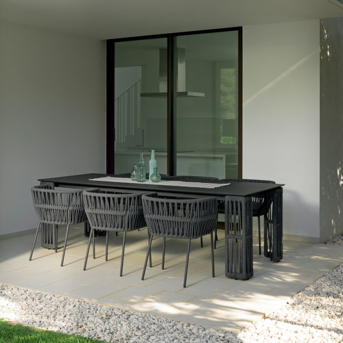 Moderner Esstisch - CLIFF - TALENTI - Aluminium / Gestell aus Aluminium / rechteckig