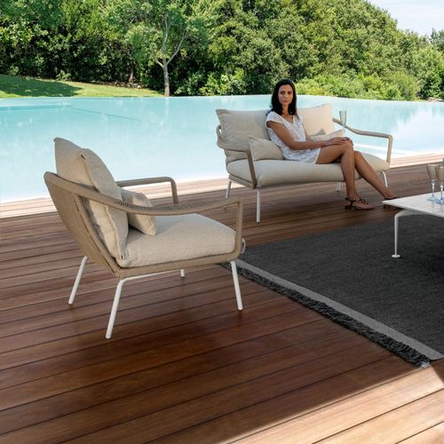 Moderner Sessel - CRUISE - TALENTI - Stoff / Kordel / Aluminium