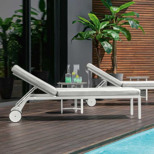 Moderne Sonnenliege - RIVIERA - TALENTI - Stoff / Aluminium / auf Rollen