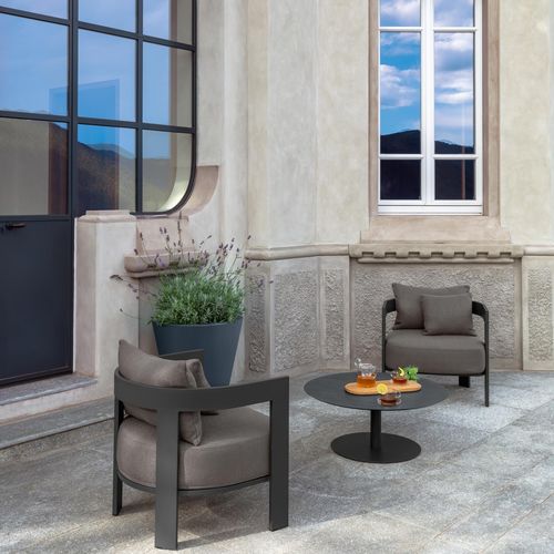 Moderner Sessel - ARGO - TALENTI - Stoff / Aluminium / handgefertigt