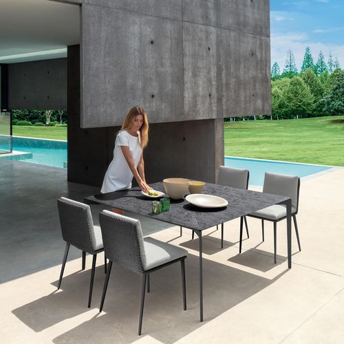 Moderner Esstisch - LEAF - TALENTI - Verbundwerkstoff / Gestell aus Aluminium / rechteckig