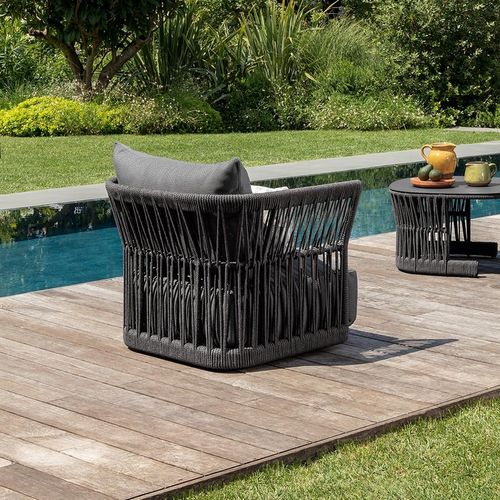 Moderner Sessel - CLIFF - TALENTI - Stoff / Aluminium / Kordel