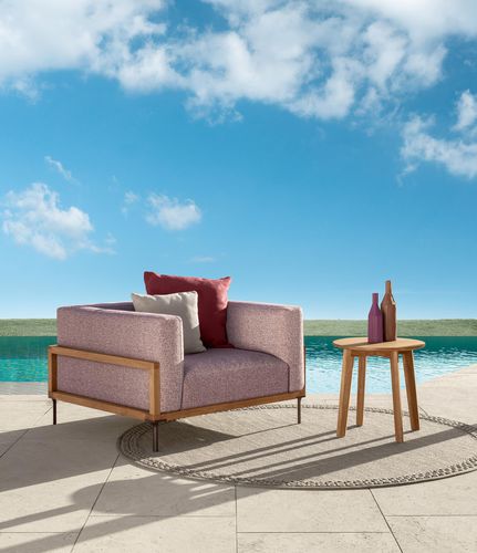 Moderner Sessel - CLEOSOFT - TALENTI - Stoff / Holz / handgefertigt