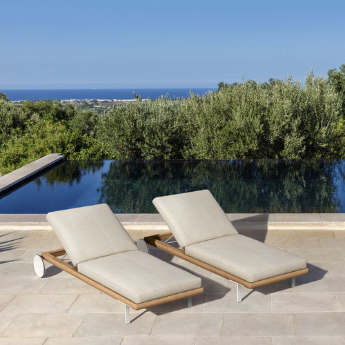 Moderne Sonnenliege - ALLURE - TALENTI - Stoff / Aluminium / Holz