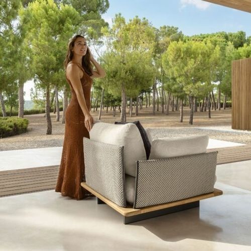 Moderner Sessel - VENICE - TALENTI - Stoff / Holz / handgefertigt