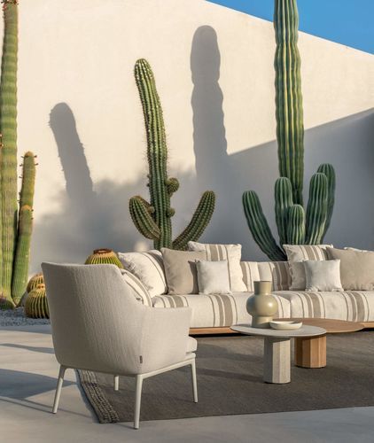 Modernes Sofa - ELTON - TALENTI - Stoff / mit Armlehnen / Holz