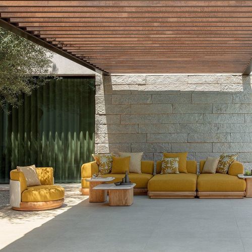 Moderner Sessel - ITACA - TALENTI - Trevira CS® / Ipe / individuell gestaltbar