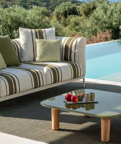 Modernes Sofa - FLOW - TALENTI - für Außenbereich / Stoff / weiß